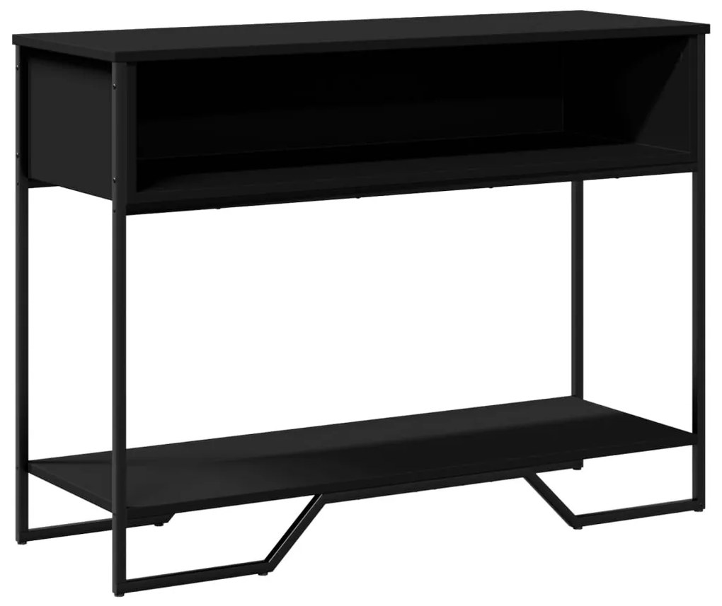 fekete szerelt fa tálalóasztal 100 x 35 x 74,5 cm