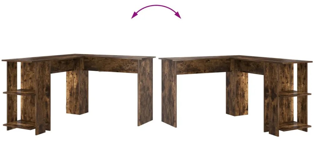 vidaXL Sarokíróasztal Füstölt tölgy 140 x 113,5 x 75 cm Faanyag