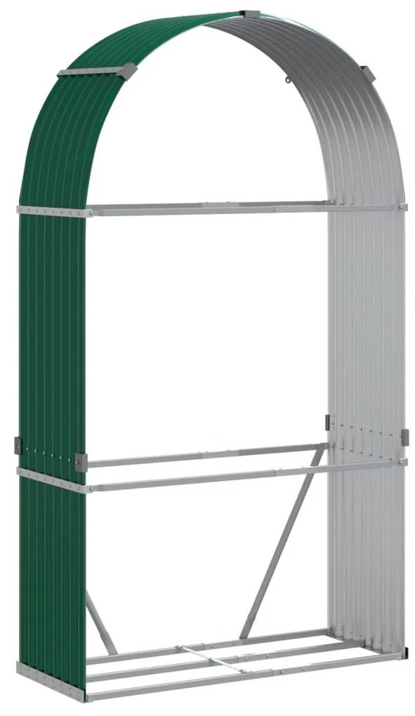 zöld horganyzott acél rönktartó 120 x 45 x 210 cm