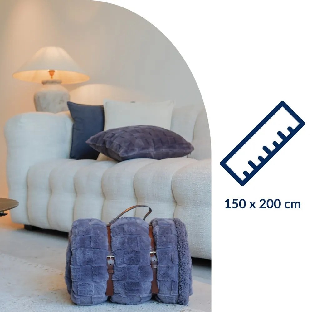 Bézs mikroplüss takaró 150x200 cm Rava – Tiseco Home Studio