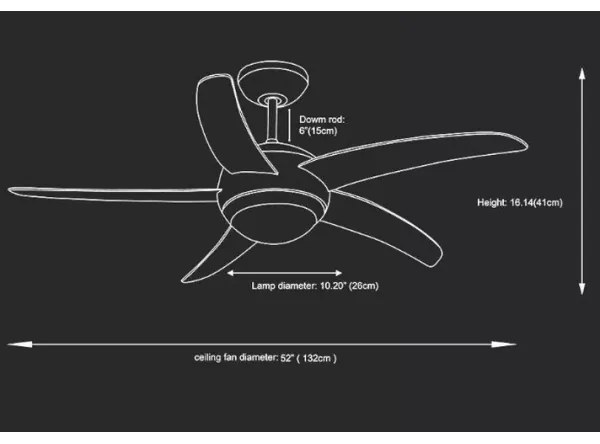 Mennyezeti ventilátor 2xE27/20W/230V + távirányító