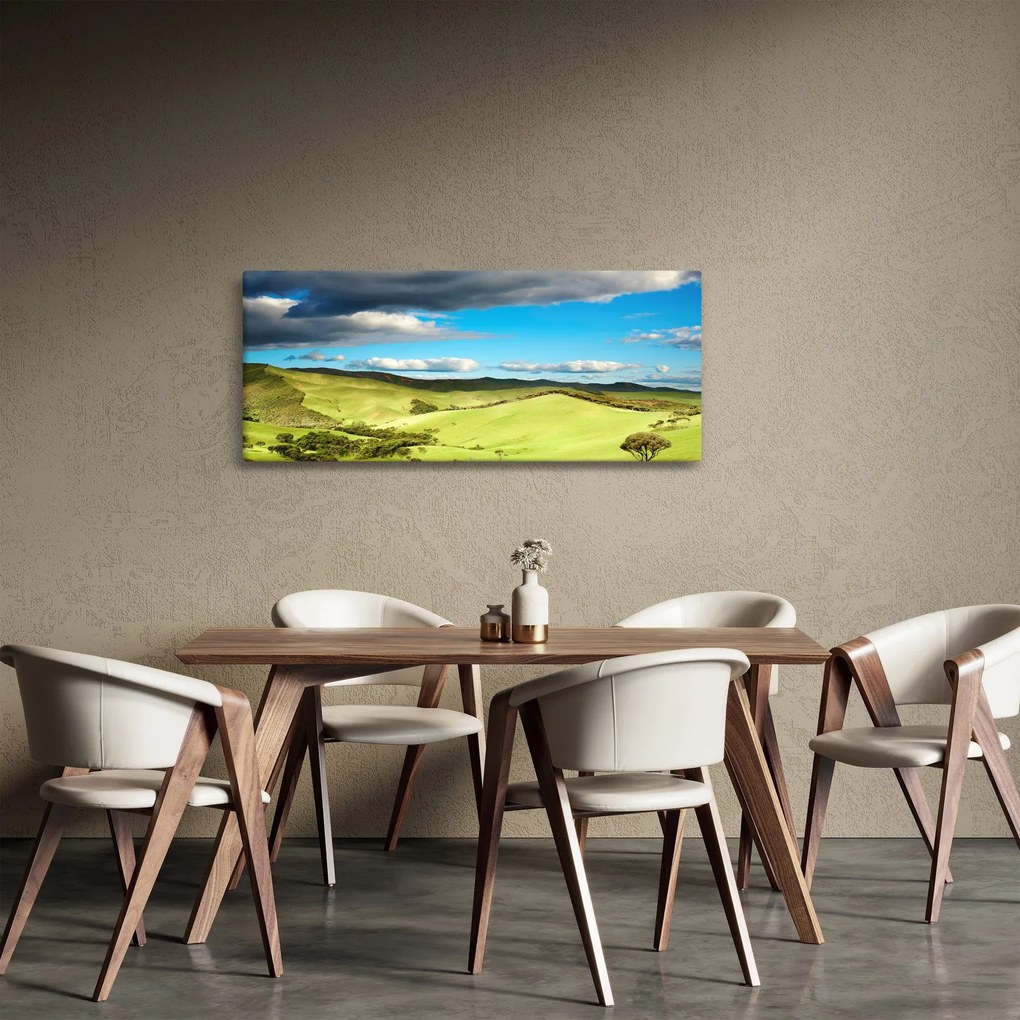 Kép - Zöld táj dombokkal (120x50 cm)