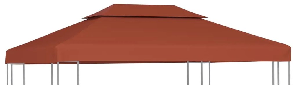 terrakotta kétszintes pavilon tetőponyva 310 g/m² 4 x 3 m