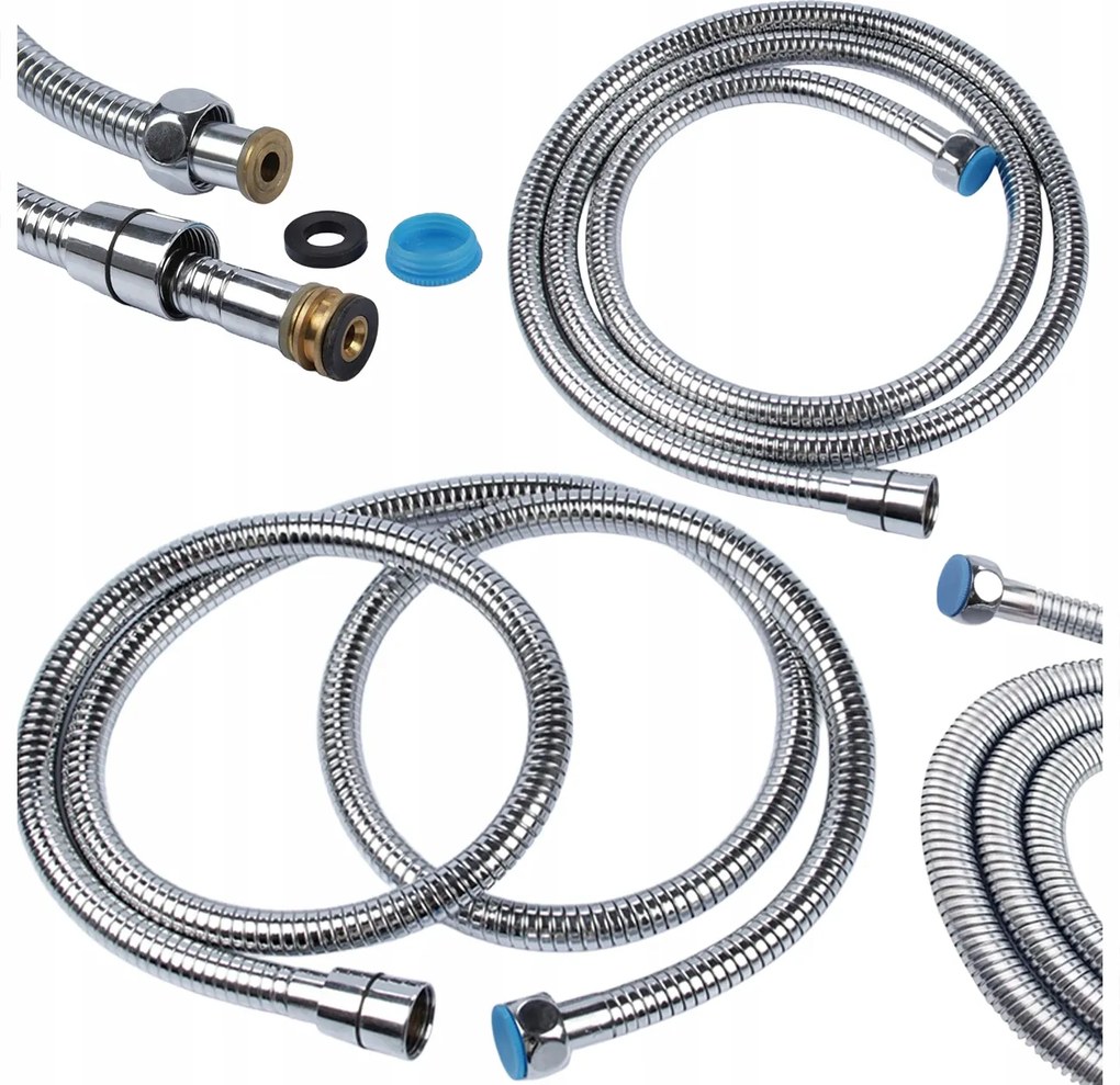 Zuhanytömlő Anti-twist Nyújtható Acél Króm Csavarodásmentes 150 175cm