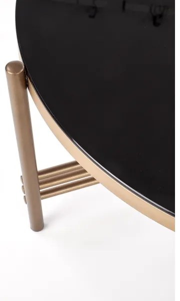 Kávésasztal ISMENA 41x80 cm arany/fekete