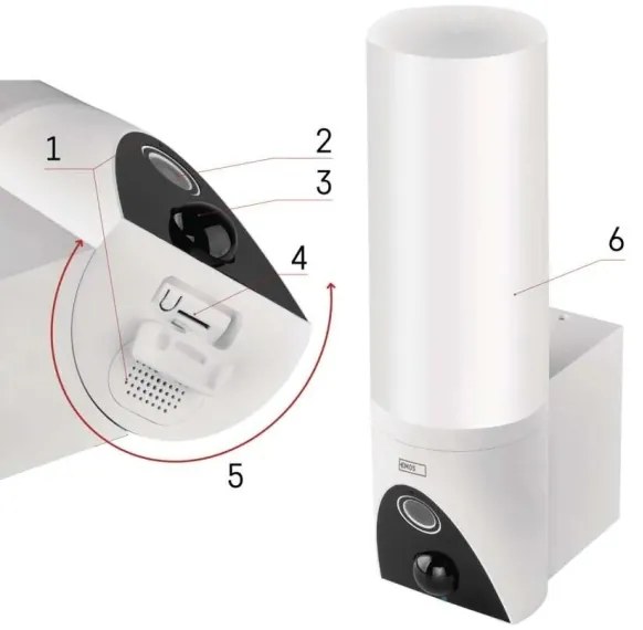 LED Intelligens kültéri kamera lámpával GoSmart LED/12W/230V IP65 Wi-Fi Tuya fehér