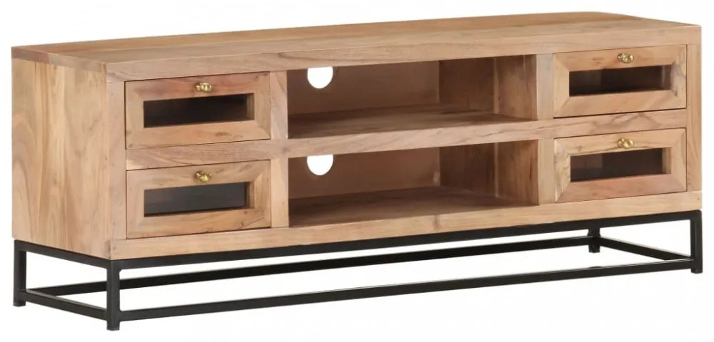 tömör akácfa TV-szekrény 110 x 30 x 40 cm