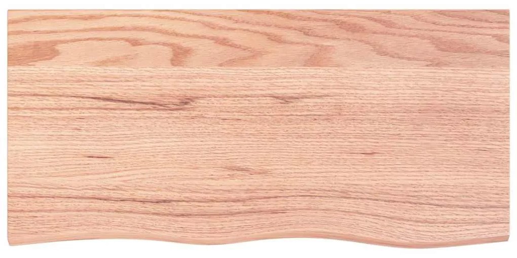 világosbarna kezelt tömör tölgyfa fali polc 100x50x(2-6) cm