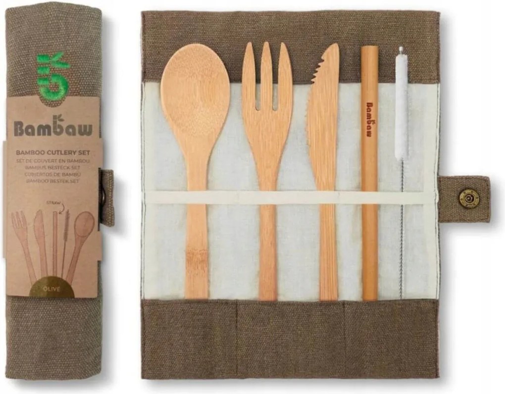 Bambaw túra evőeszköz szett bambuszból vagina