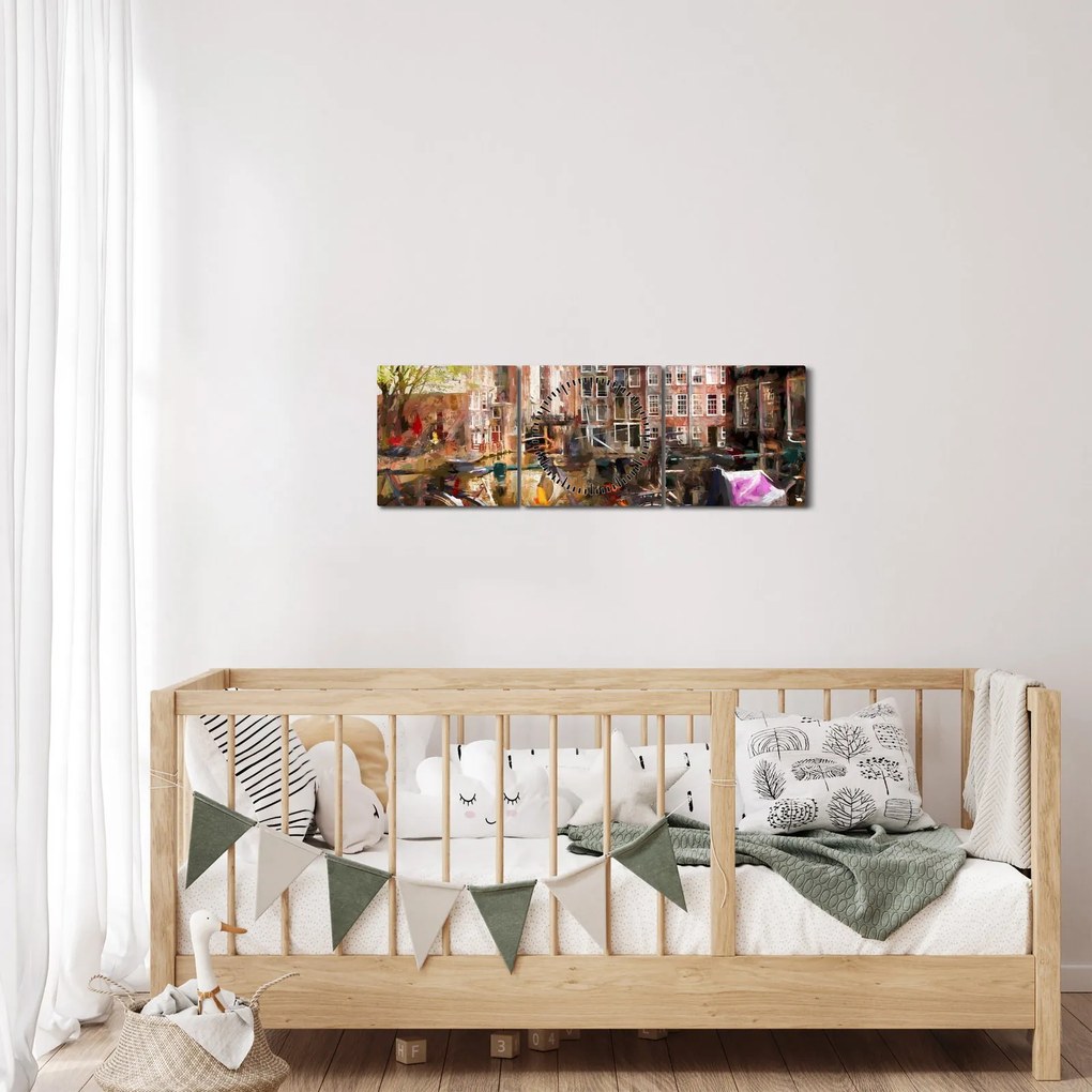Kép - Amsterdam (órával) (90x30 cm)