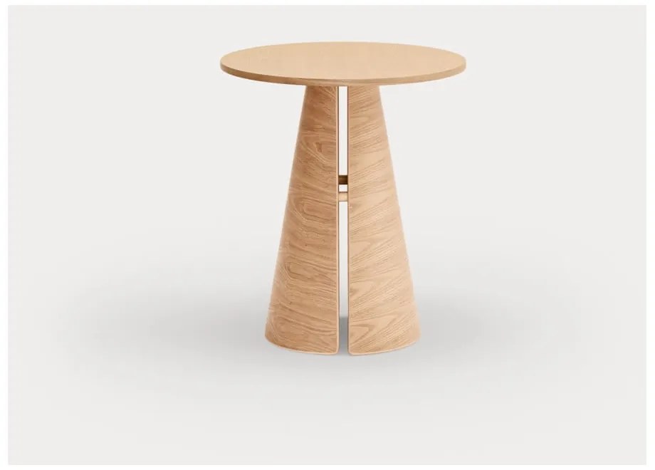 Natúr színű kerek étkezőasztal tölgyfa dekorral ø 65 cm Cep – Teulat