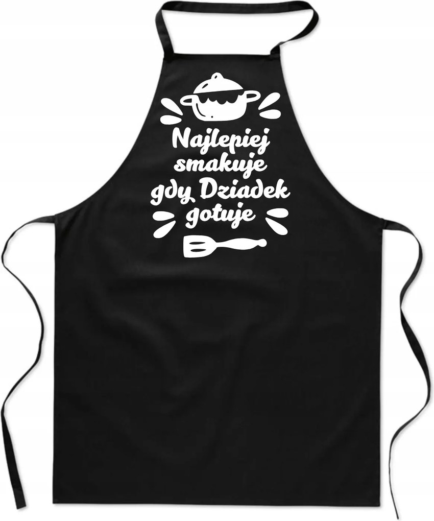 Konyhai Kötény fekete Nagypapa Főz Ajándék Nagypapa Napjára FA_426_cz