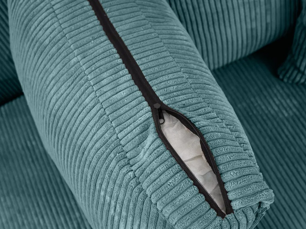 AKCIÓ Petrol színű sarokkanapé SMART COSARO, kétoldalas + 2 párna INGYEN II. osztály