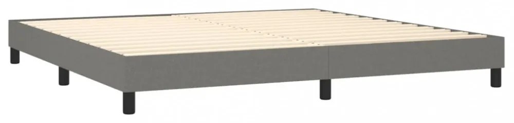 sötétszürke szövet rugós ágy matraccal 200 x 200 cm