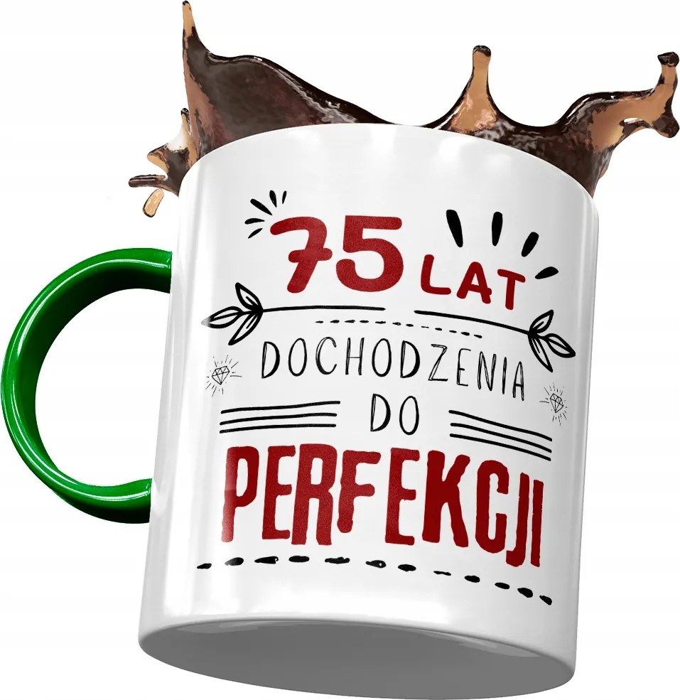 Zöld Bögre Születésnapra 75 75-es 75-ös Ajándék Nyomtatott Fotóval