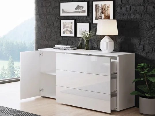 Komód Nova -110 (fehér + fényes fehér). 1060060