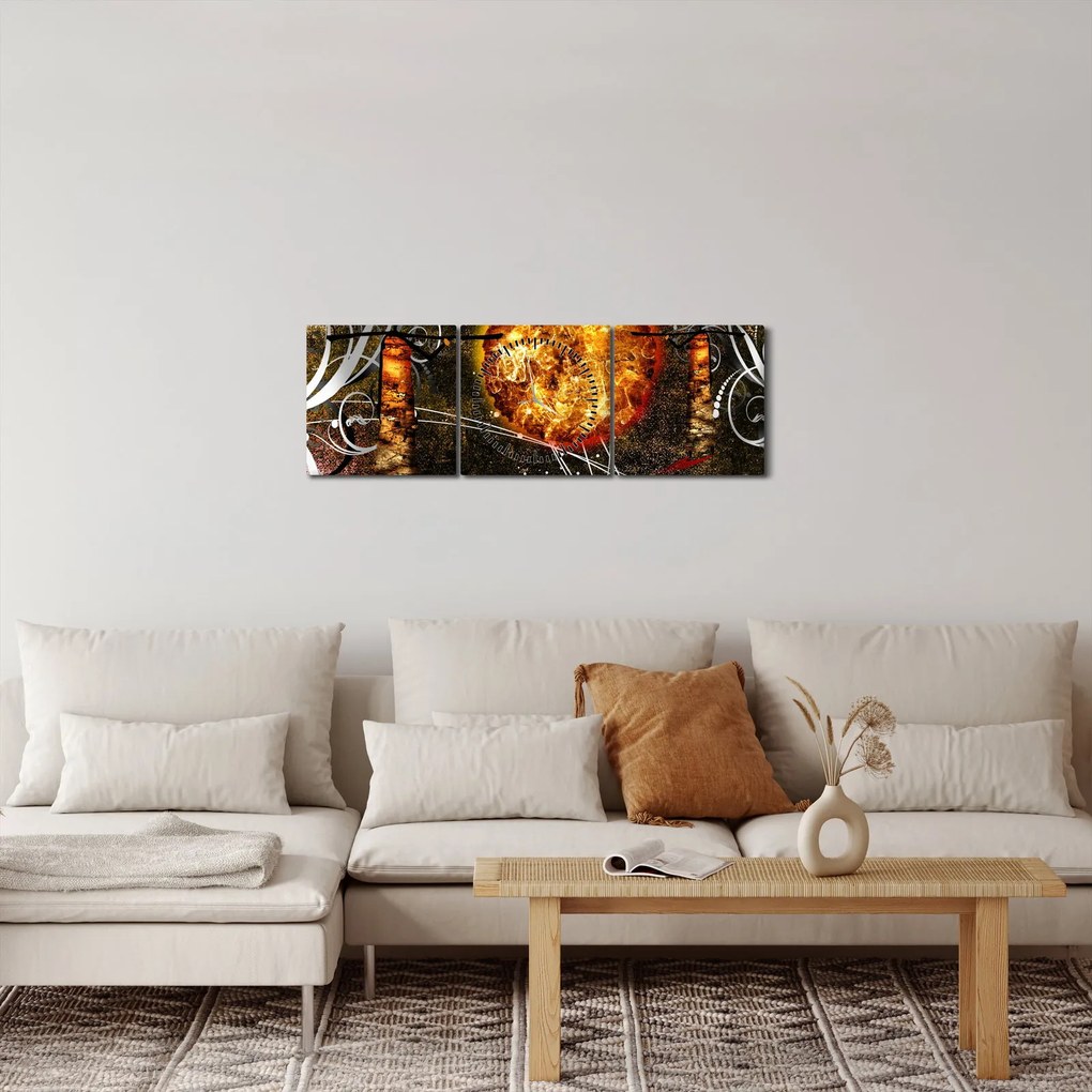 Egy őskori festmény képe (órával) (90x30 cm)