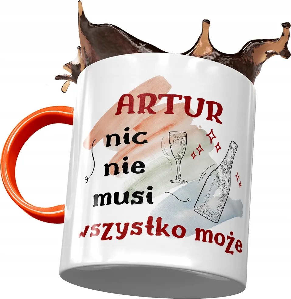 Narancssárga Bögre Artúr Férj Kolléga Ajándék Nyomtatott Fotóval