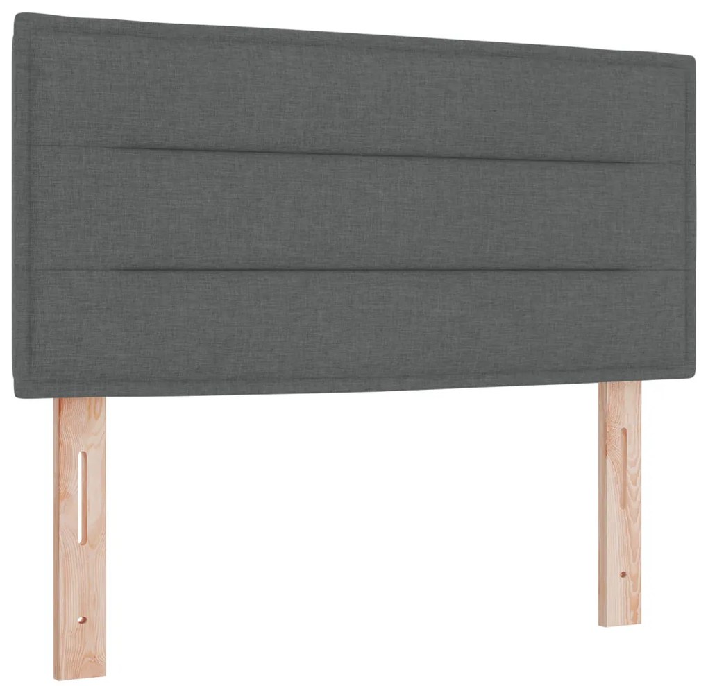 vidaXL LED Box Spring Ágy matracmal Sötétszürke 120 x 200 cm szövet