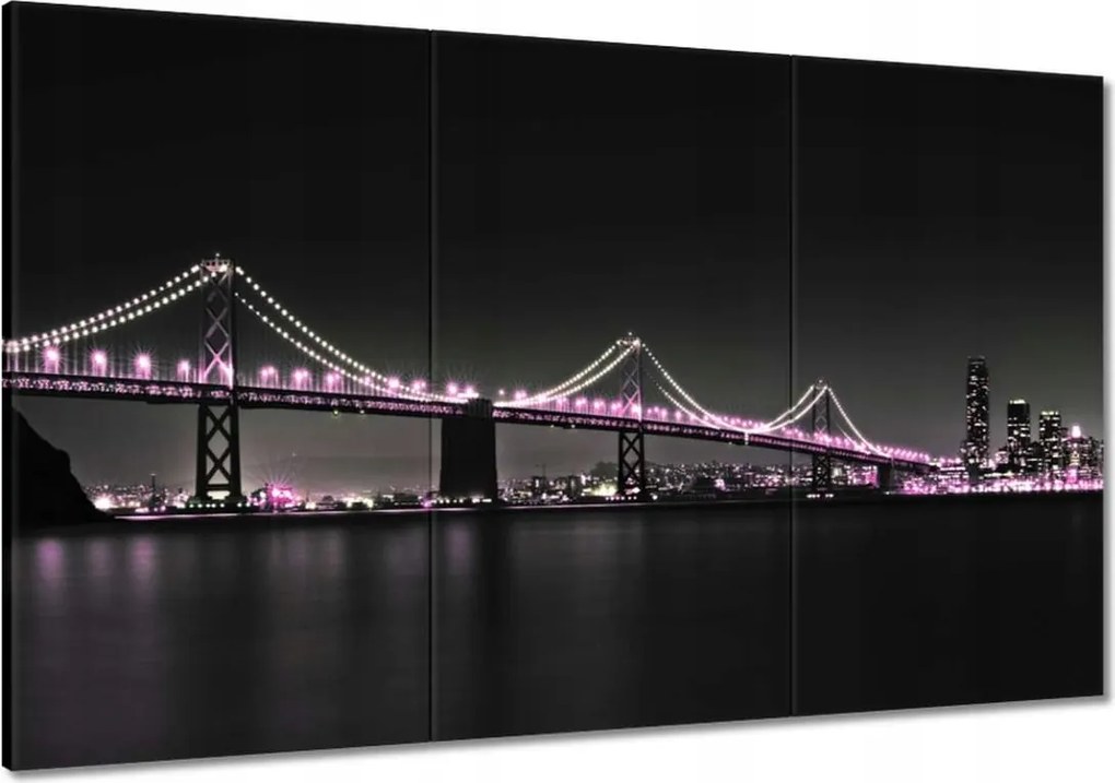 Vászonkép 120x80 Híd Lila fények