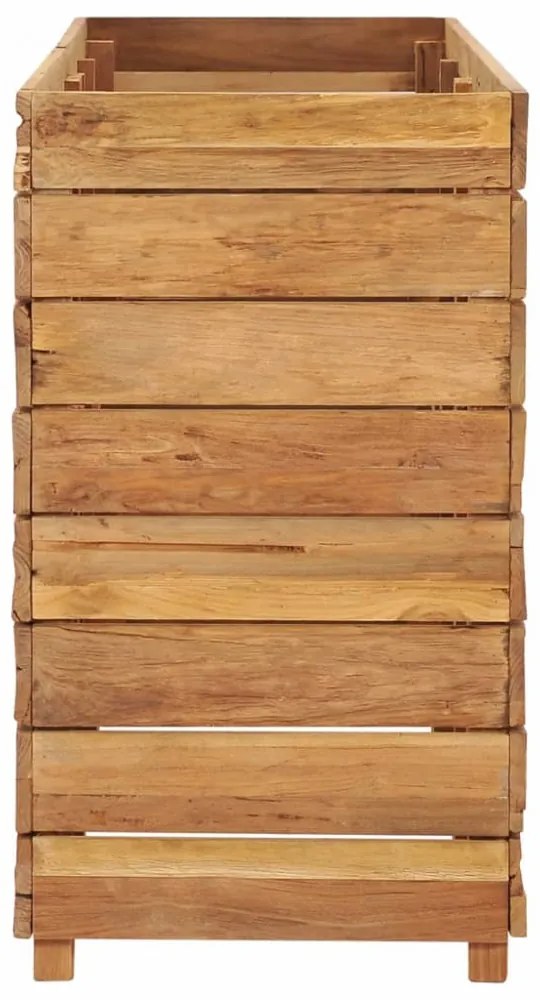 újrahasznosított tíkfa és acél magaságyás 150 x 40 x 72 cm