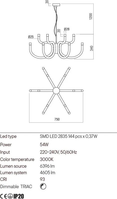 REDO 01-3228 LUXOR Modern Csillár LED IP20