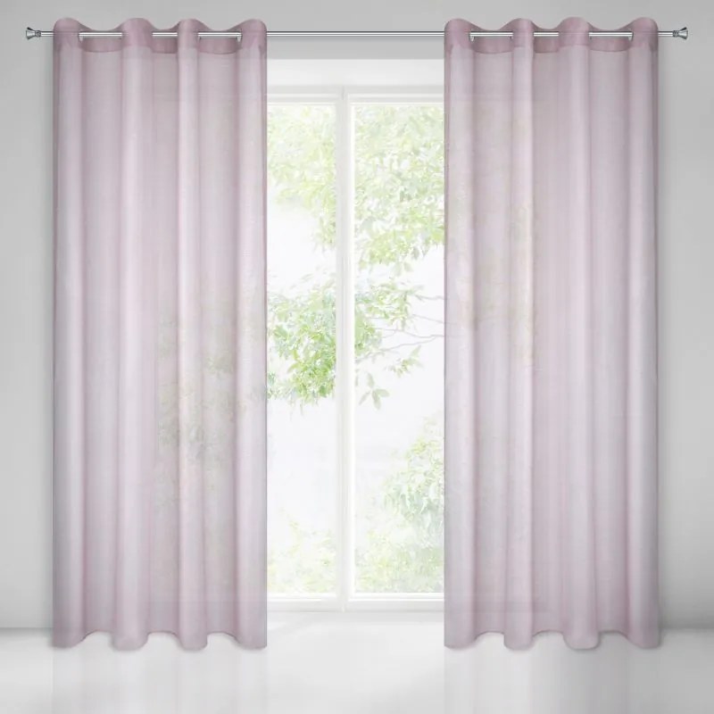 Kész drapéria karikákon 140x250cm Rózsaszín