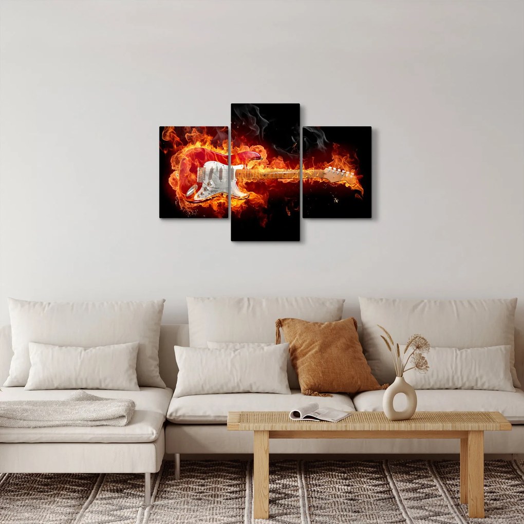 Kép - Gitár a lángokban (90x60 cm)