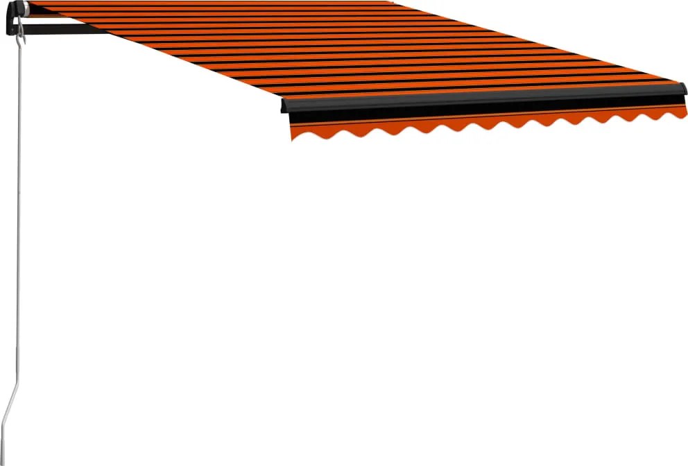 vidaXL narancssárga és barna kézzel kihúzható napellenző 300 x 250 cm