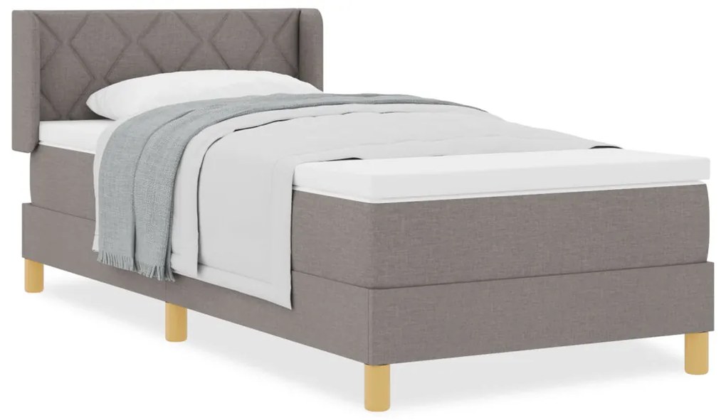 Boxspring ágy matraccal taupe színben, 90 x 200 cm Kárpit