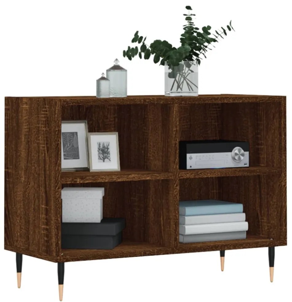 barna tölgy színű szerelt fa TV-szekrény 69,5x30x50 cm
