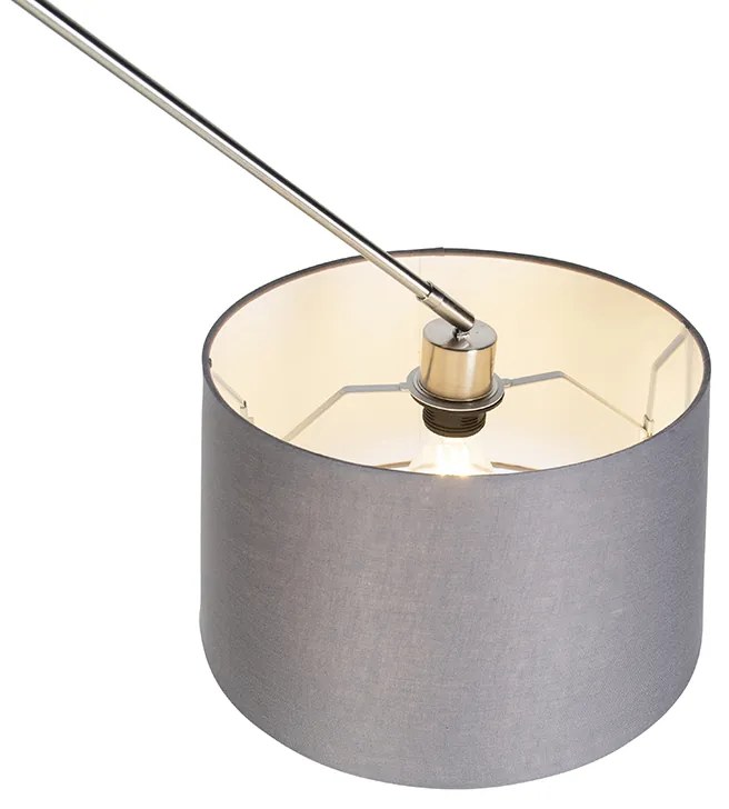 Lógólámpa acélból, lenvászon árnyékolóval sötétszürke 35 cm - Blitz