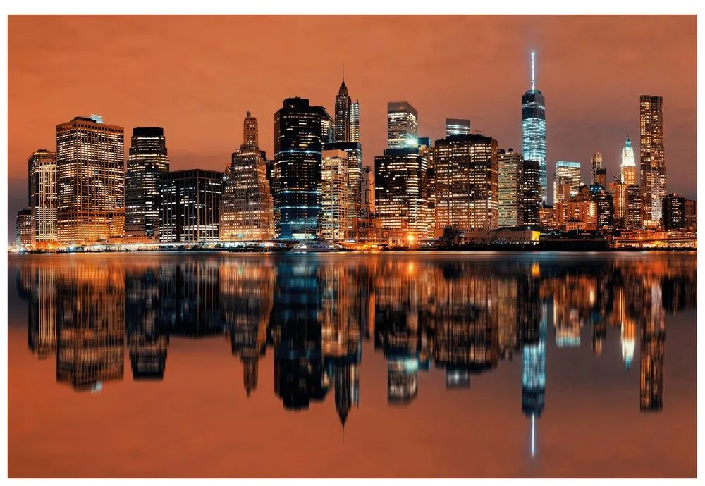 Fotótapéta Manhattan tükörképe a vízben