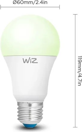 2 db-os készlet RGBW dimmelhető LED izzó A60 E27/9W/230V 2200–6500K Wi‑Fi + távirányító - WiZ