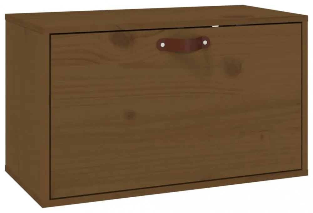 mézbarna tömör fenyőfa faliszekrény 60 x 30 x 35 cm
