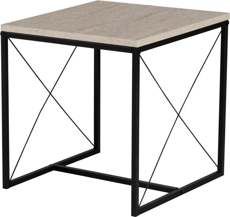 Defne dohányzóasztal, fekete-travertin, 100 cm