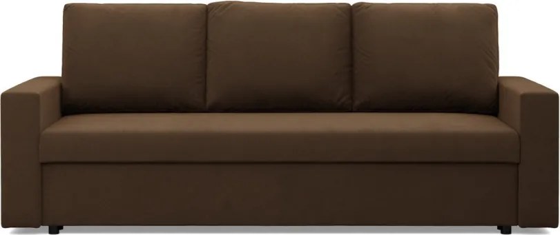 Zeus kanapéágy, szövet anyag, hab töltet, egyenes kartámasz, barna