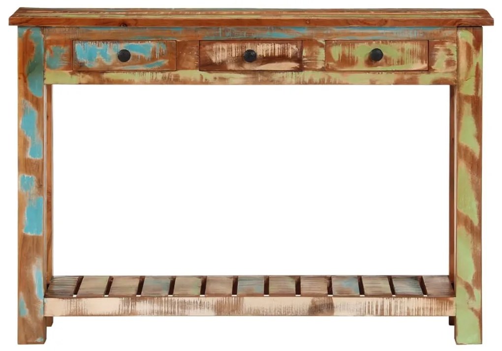 tömör újrahasznosított fa tálalóasztal 110x30x76 cm