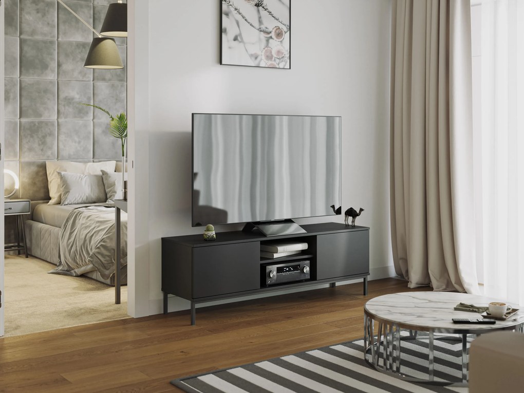 TV asztal Quebec 2D (matt fekete). 1051875