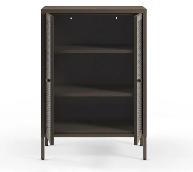 Szürke fém tálalószekrény 70x100x40 cm Layna – Marckeric