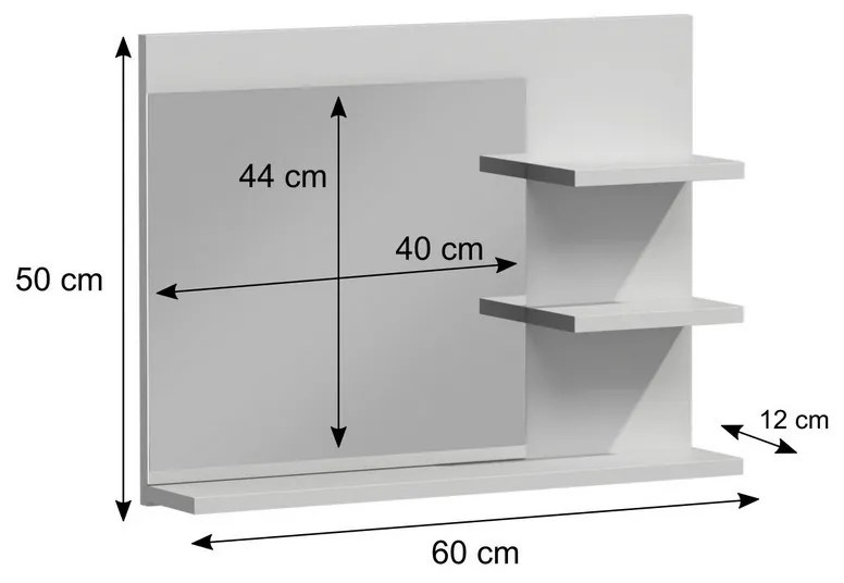 Haro L3 Fürdőszoba tükrös polc - fehér