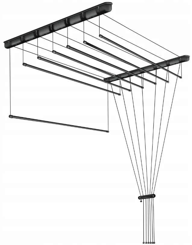 Erga Erga, mennyezeti akasztó ruhaszárításhoz 7x90 cm, fekete, ERG-SEP-10SUSSU7PCZ90