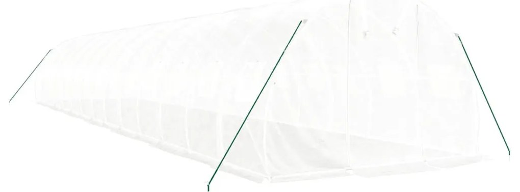fehér acélvázas melegház 42 m² 14 x 3 x 2 m