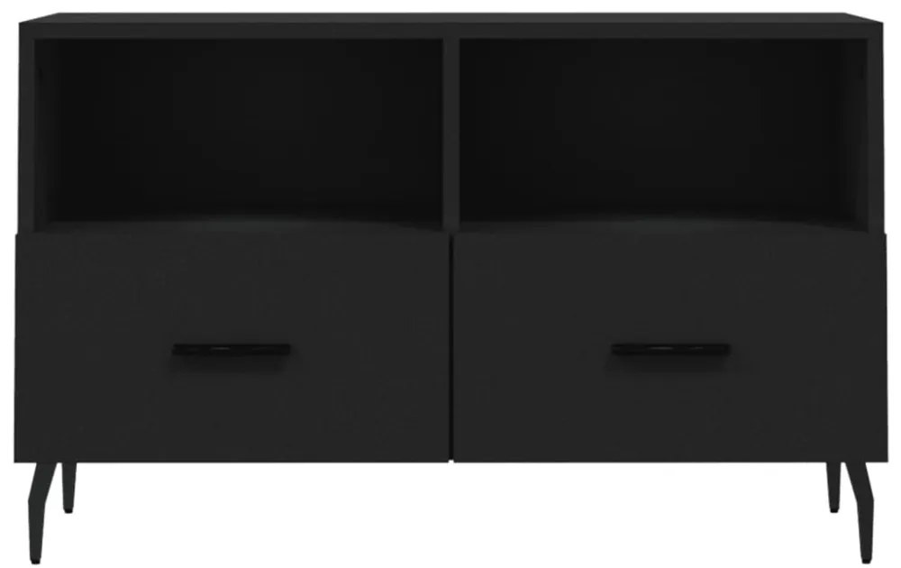 fekete szerelt fa TV-szekrény 80 x 36 x 50 cm