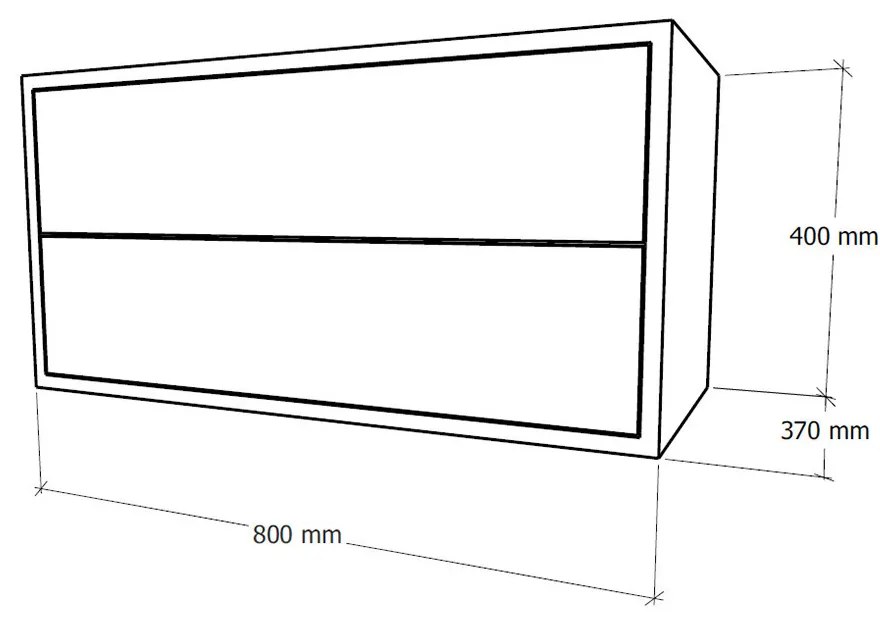 Boxie 2 fiókos fali szekrény 40x80x37 cm sárga