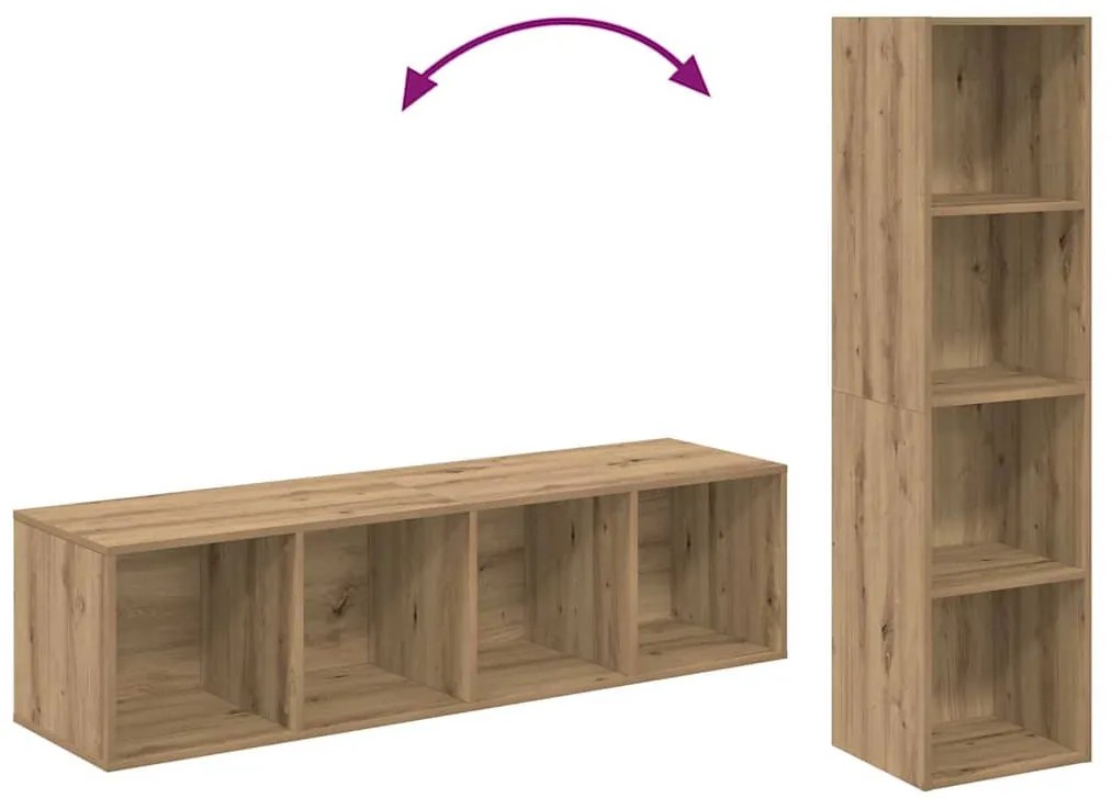 TV szekrény garnitúra 2 pcs kézműves tölgy 37 x 37 x 142.5 cm