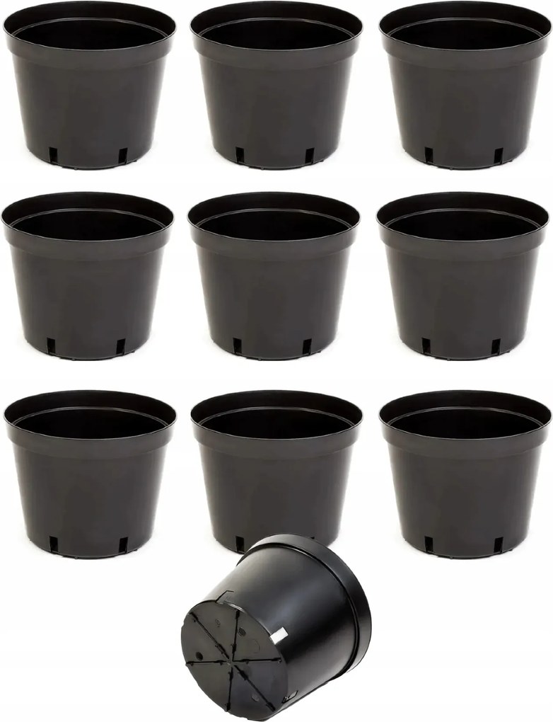 Virágtartó műanyag fekete Ar-baket 15,5 cmx20,5x15,5 cm 5 L x10db