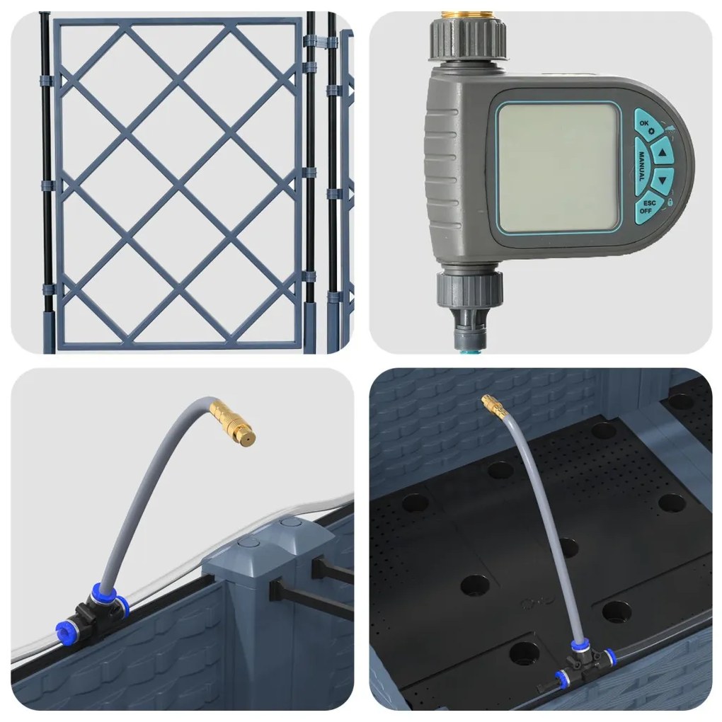 Kerti ültetők Szürke 120 x 120 x 126 cm Acél