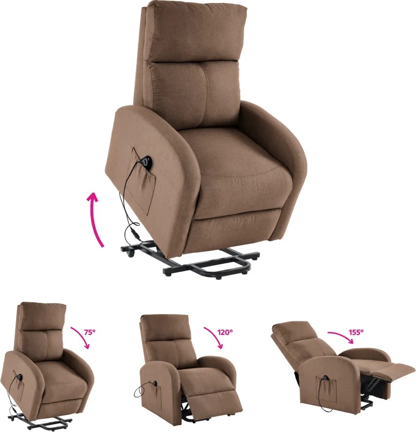 Állítható relaxációs fotel, világosbarna, NERIS