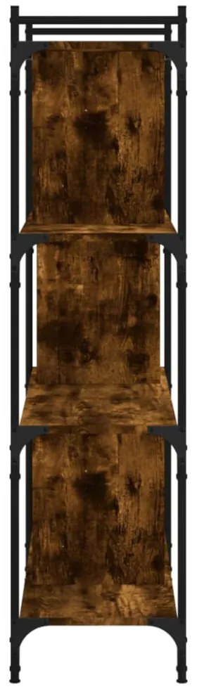 4 szintes füstös tölgy színű fa könyvespolc 76 x 32 x 123 cm